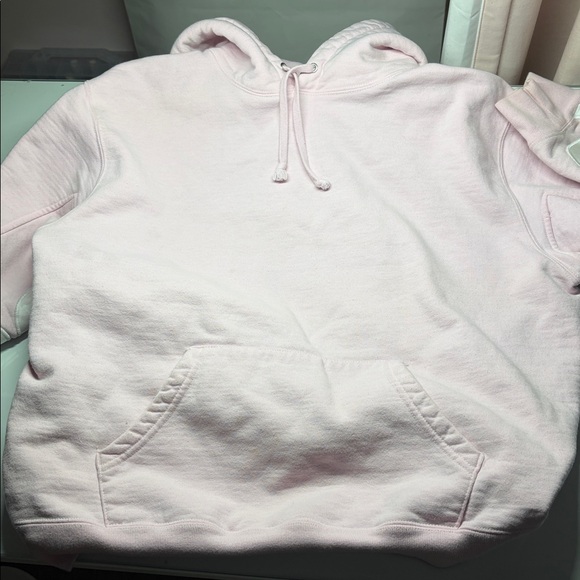 Supreme Light Pink Hoodie with White Logo s/s 22 - Picture 3 of 11